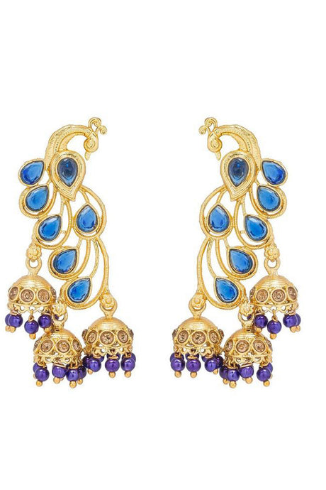Buy Women's Alloys Earring in Blue, Gold and Brown Online