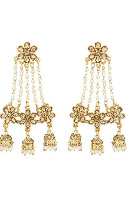 Buy Women's Alloys Earring in White and Gold Online