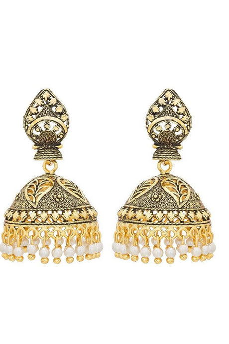 Shop  Alloys Earring For Women's  in Gold and White At KarmaPlace