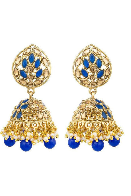 Shop  Alloys Earring For Women's  in Blue and Gold At KarmaPlace