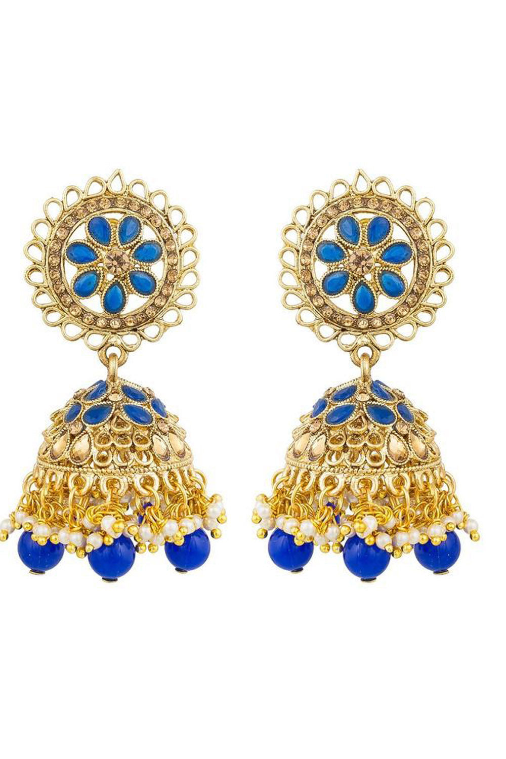 Women's Alloys Earring In Blue And Gold