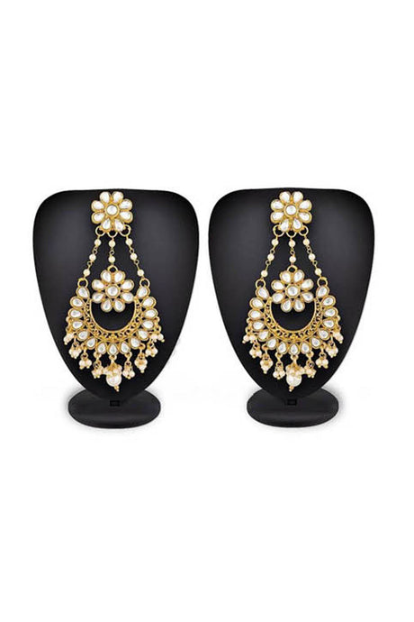 Buy Women's Alloys Earring in White and Gold Online