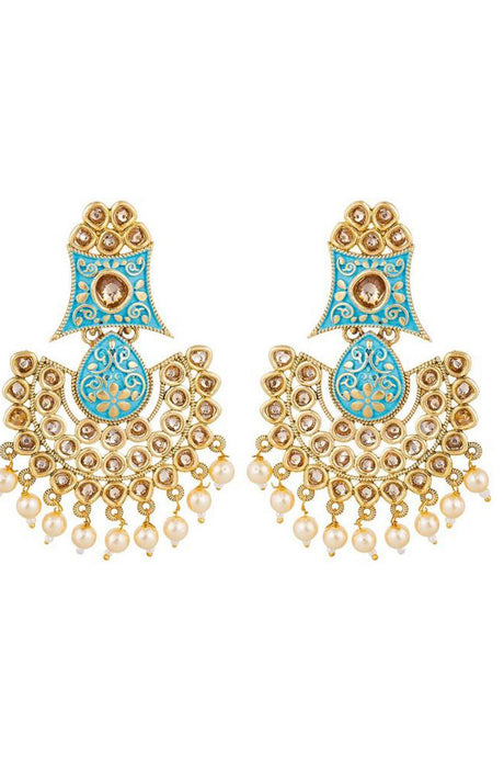 Buy Women's Alloys Earring in Gold and Turquoise Online