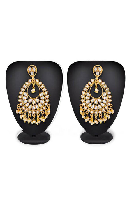Shop Alloy Earring For Women's in Gold and White At KarmaPlace