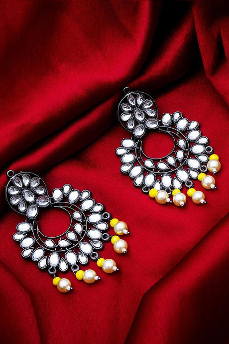 Buy Luxor Women's Oxidized Silver Chandelier Earrings in Silver Online