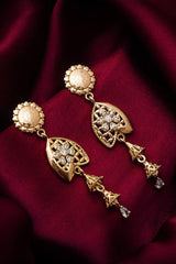 Buy Women's Brass Drop Earrings in Gold Online