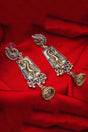 Buy Women's Oxidized Alloy Large Dangle Earrings in Silver Online