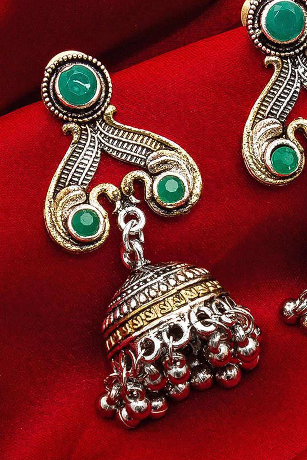 Shop  Oxidized Alloy Jhumka Earrings  For Women's in Silver At KarmaPlace