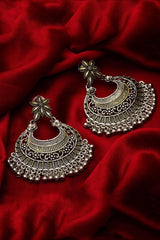 Women's Alloy Large Dangle Earrings in Silver