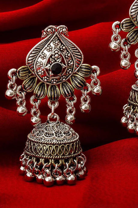 Shop Alloy Jhumka Earrings For Women's in Silver At KarmaPlace