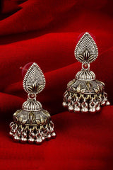 Women's Alloy Jhumka Earrings In Silver