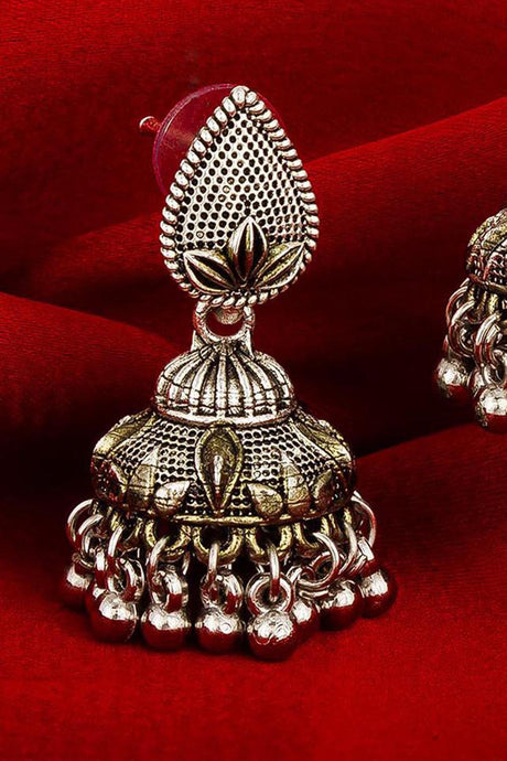 Women's Alloy Jhumka Earrings In Silver