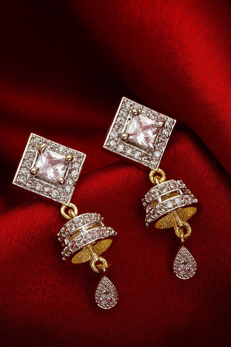 Buy Women's Alloy Drop Earrings in Silver and Gold Online 