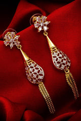 Buy Women's Alloy Drop Earrings in White and Gold Online