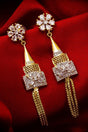 Buy Women's Alloy Drop Earrings in White and Gold Online