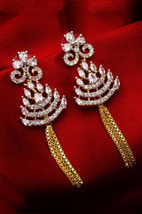 Buy Women's Alloy Drop Earrings in White and Gold Online