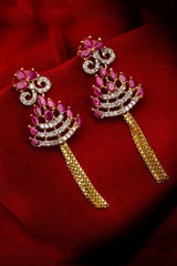 Buy Women's Alloy Drop Earrings in White and Pink Online