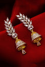 Buy Women's Alloy Jhumka Earrings in White and Gold Online