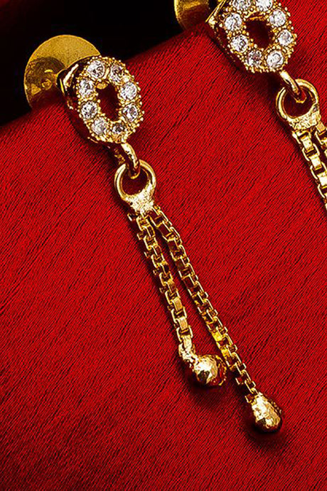 Women's Alloy Drop Earrings in Gold