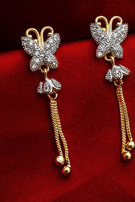 Women's Alloy Drop Earrings in Gold and Silver