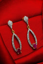 Buy Women's Alloy Drop Earrings in Silver and Pink Online