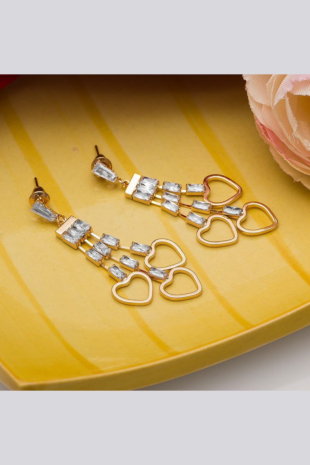 Buy Women's Alloy Large Dangle Earrings in Gold Online