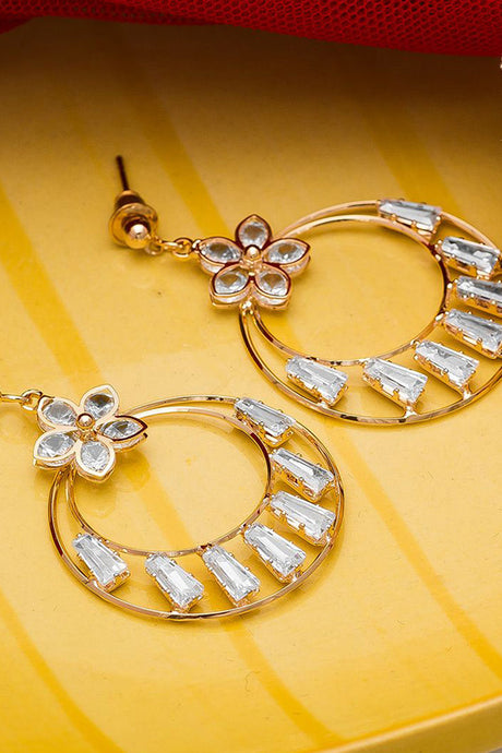 Shop Alloy Chandelier Earrings For Women'sin Gold At KarmaPlace