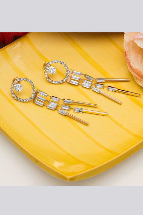 Buy Women's Alloy Drop Earrings in Gold at KarmaPlace