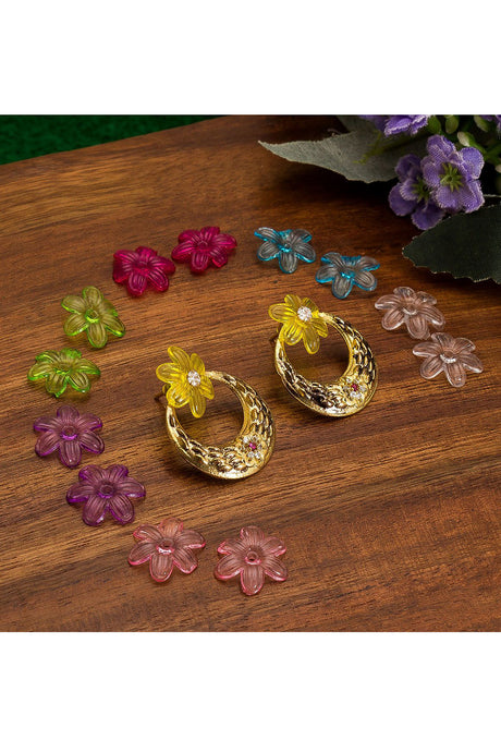 Buy Women's Alloy Chandbali Earrings in Gold and Black Online 