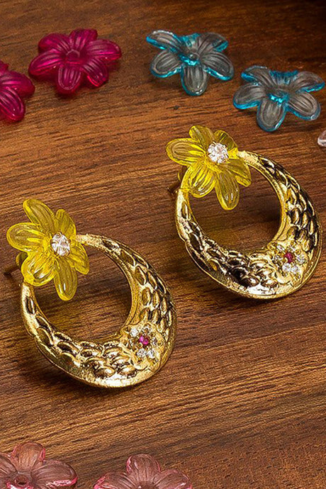 Shop Alloy Chandbali Earrings For Women's in Gold and Black At KarmaPlace 
