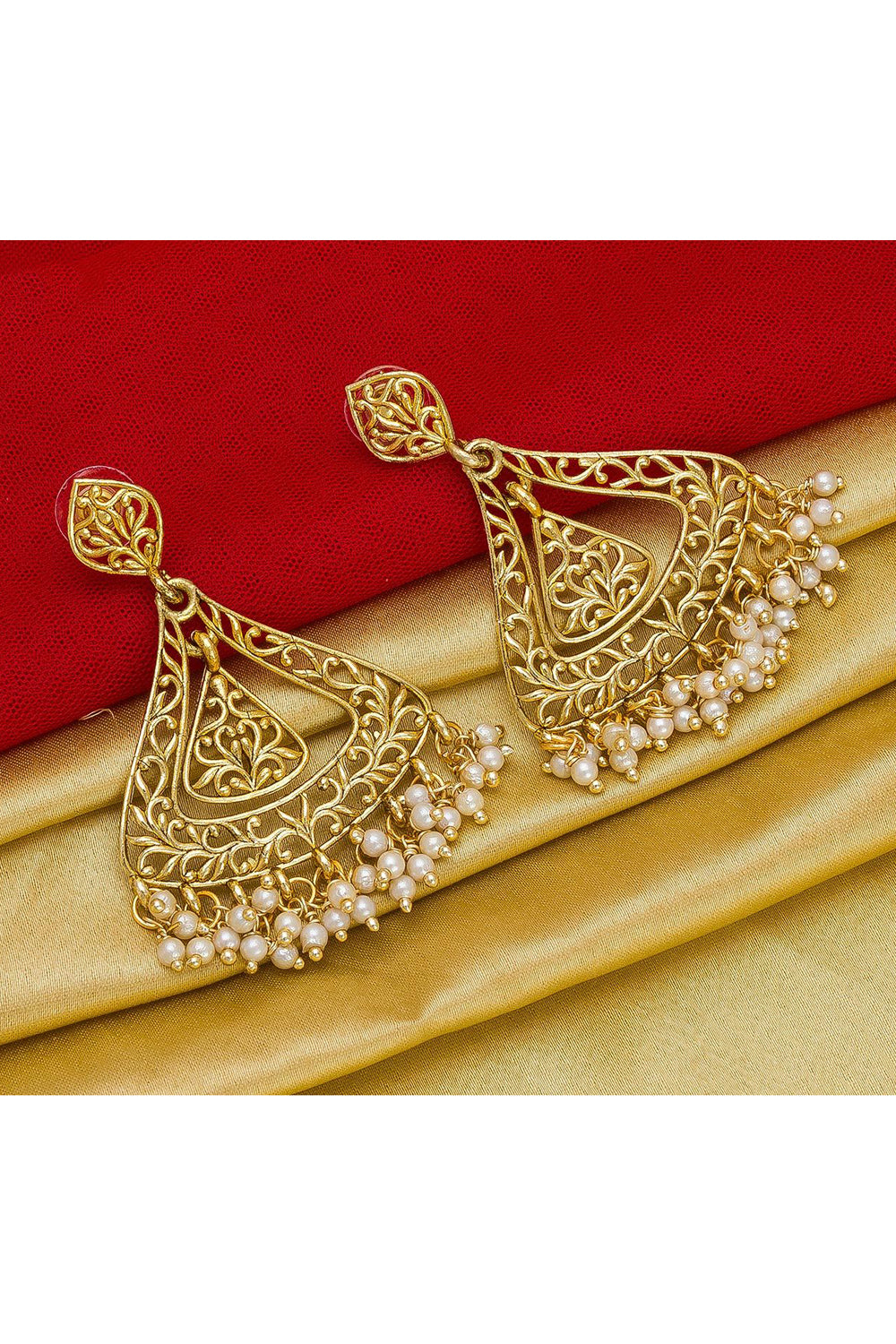 Buy Women's Alloy Drop Earrings in Gold Online