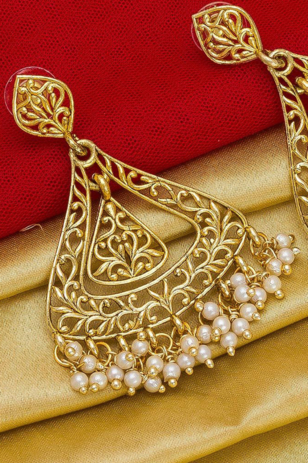 Shop Alloy Drop Earrings For Women's in Gold KarmaPlace