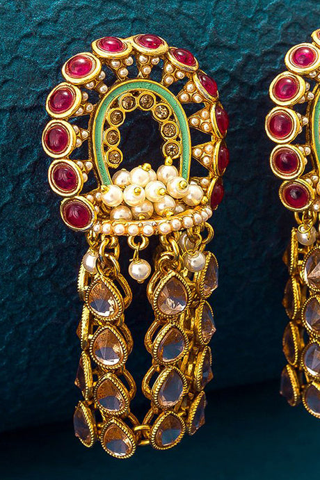 Shop Women's Alloy Jumka Earrings in Gold At KarmaPlace