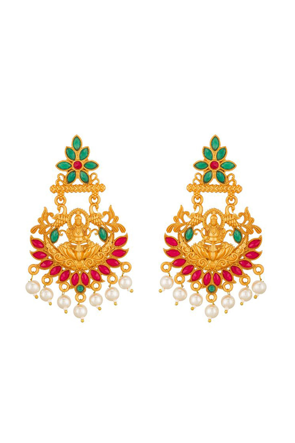 Women's Alloy Drop Earrings In Red And Green