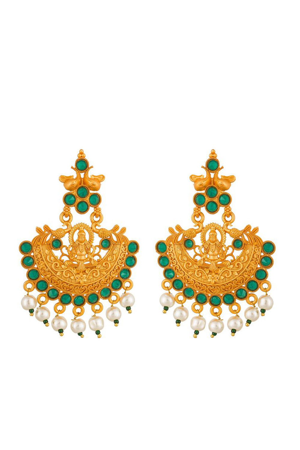 Women's Alloy Drop Earrings In Green