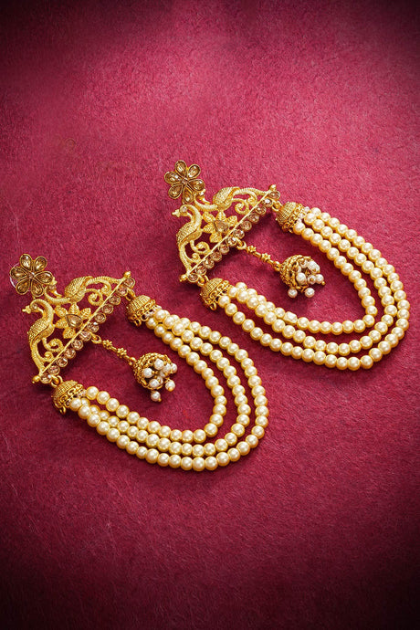 Buy Women's Alloy Jhumka Earrings in Rose Gold
