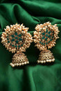 Buy Women's Alloy Jhumka Earrings in Green