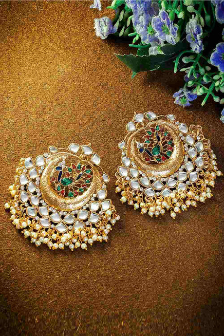 Buy Women's Alloy Chandbali Earrings in Gold