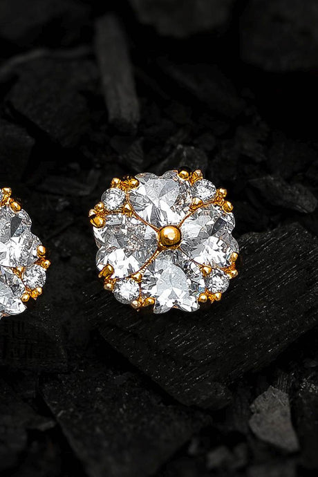 Shop Latest Designer Gold Diamond Stud Earrings