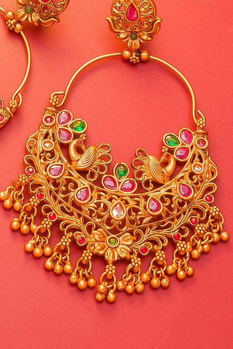 Women's Copper Chandbali Earrings in Gold