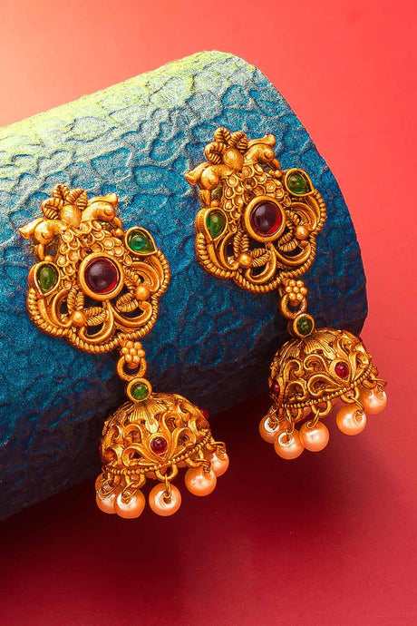 Buy Women's Alloy Jhumka Earrings in Gold