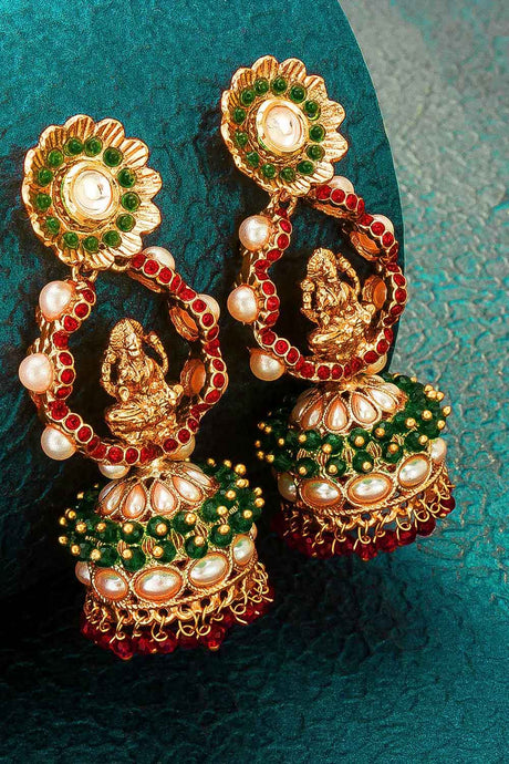 Buy Women's Alloy Jhumka Earrings in Gold