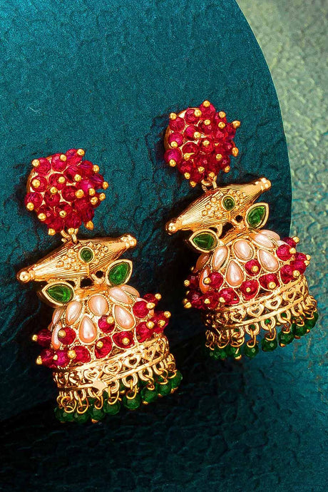 Buy Women's Alloy Jhumka Earrings in Gold