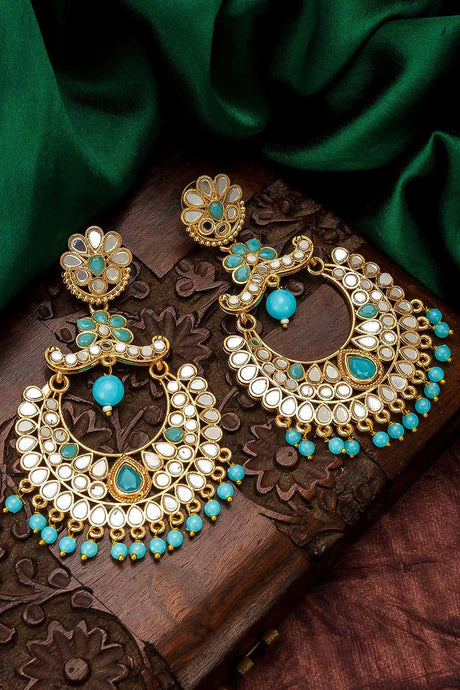 Buy Women's Alloy Chandbali Earrings In Gold