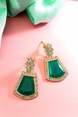 Green American Diamond Drop Earing