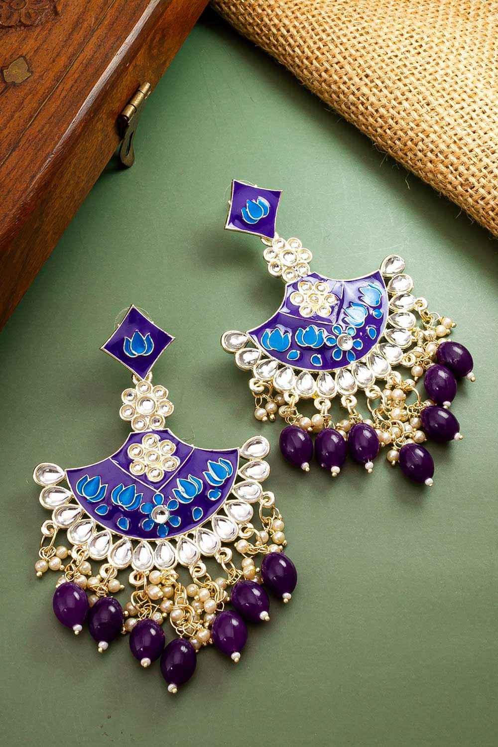 Gold Plated Crescent Shaped Chandbalis