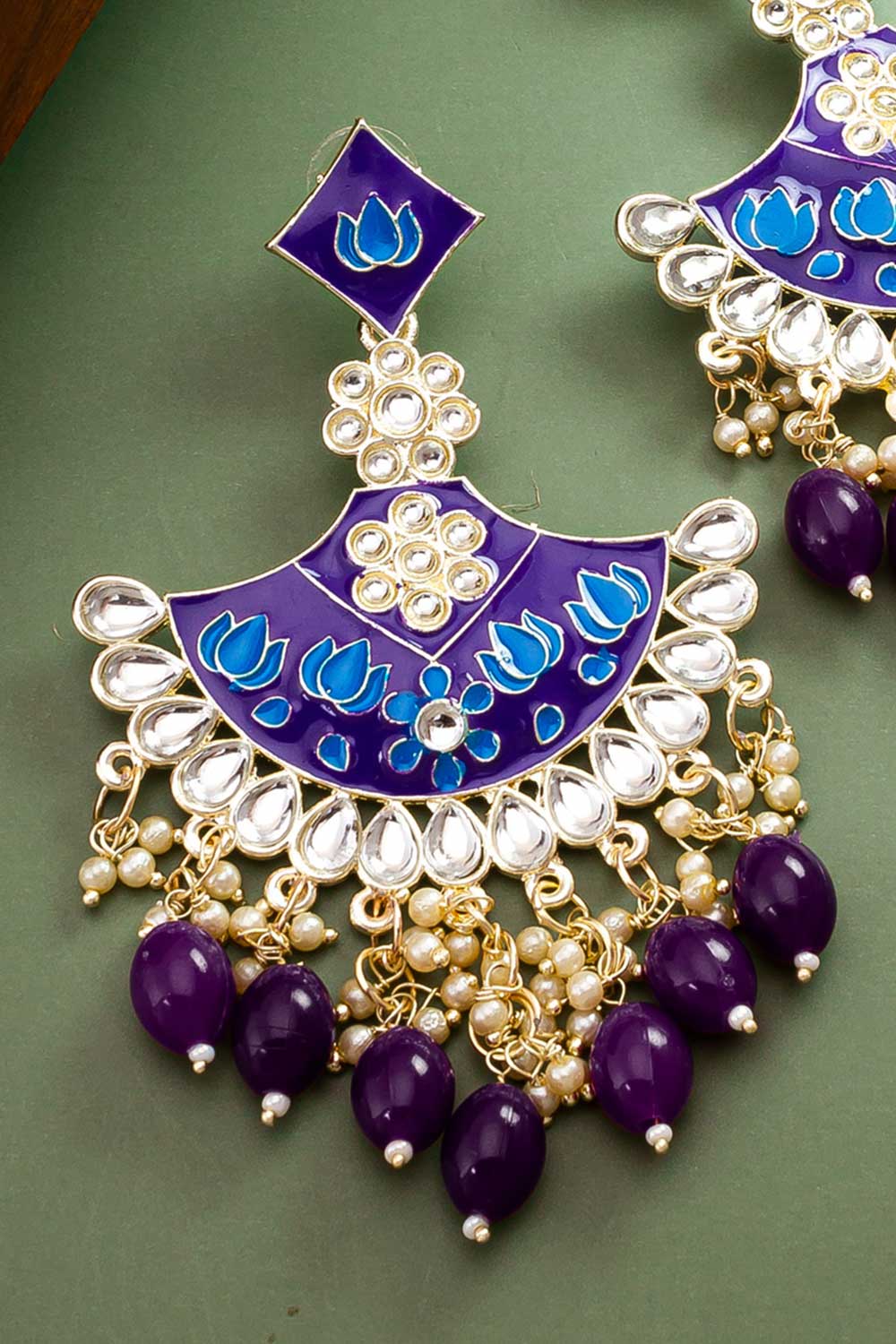 Gold Plated Crescent Shaped Chandbalis