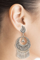 Alloy Chandbali Earring In Silver