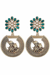 Buy Women's Alloy Large Dangle Earring in Green Online