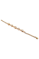 White Gold Tone Kundan Inspired Pearl Bracelet